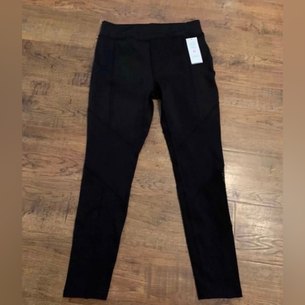 Leggings pop fit XL wide band w/ pockets NEW W/ TAGS sheer sections near calves